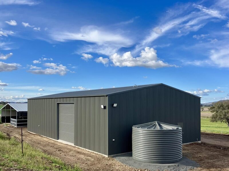 Large rural shed under construction near Warwick
